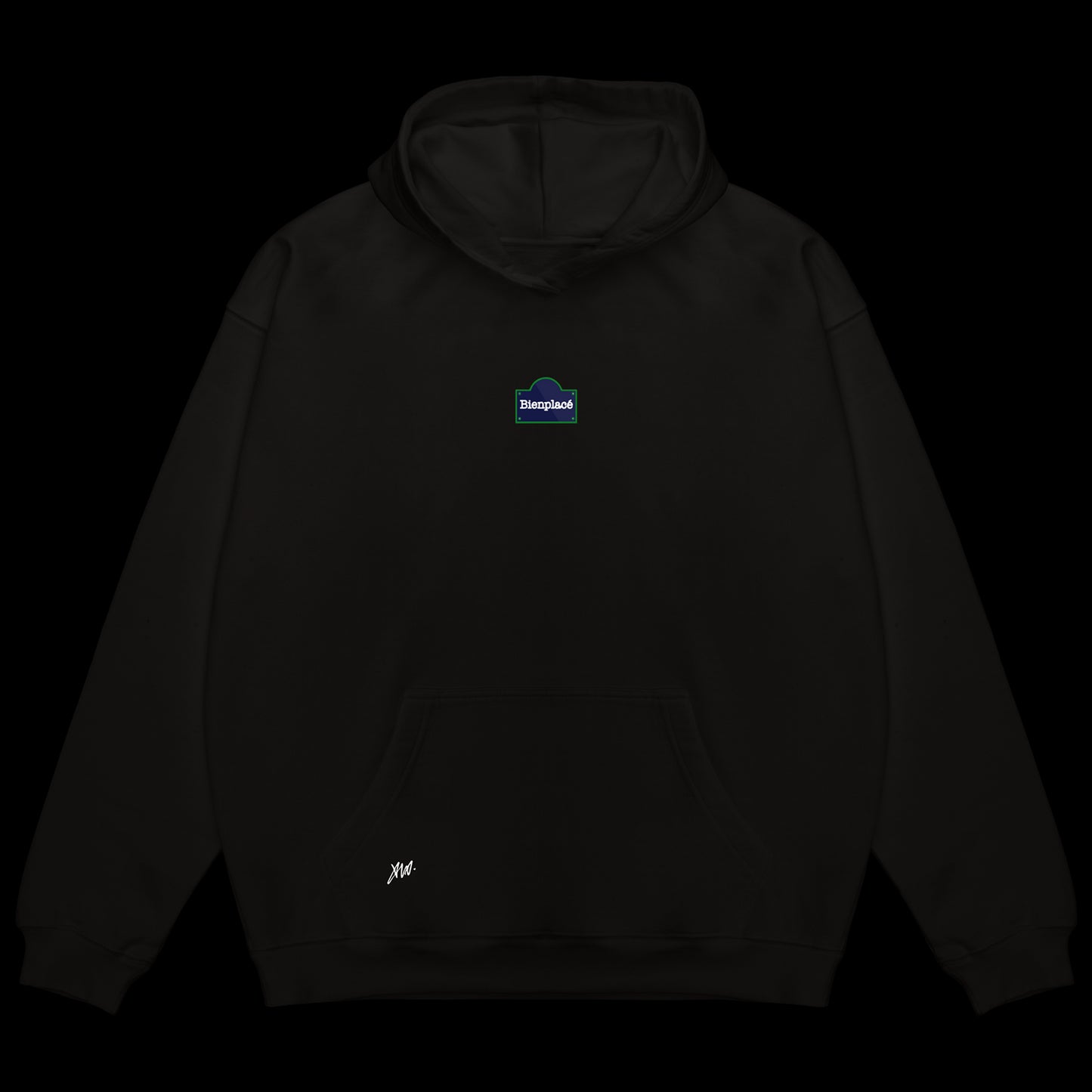 Hoodie Oversize Bienplacé Classic plexus Noir 500gr