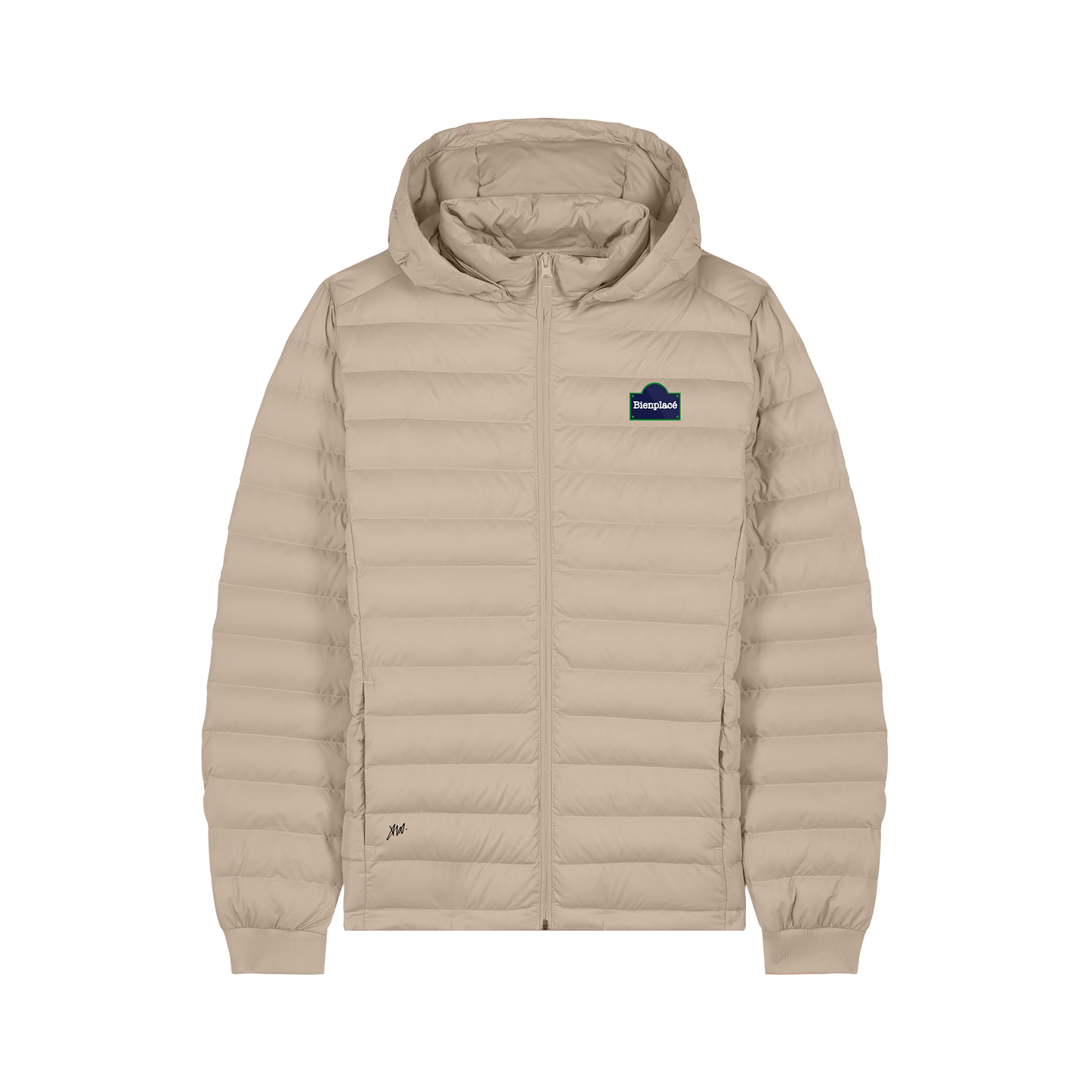 Doudoune ceintré Bienplacé Classic coeur Beige