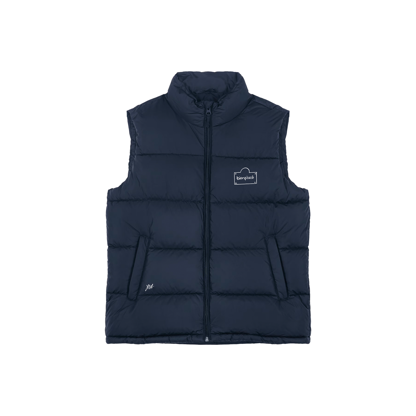 Doudoune puffer sans manche Bienplacé Monochrome coeur Navy