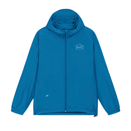 Coupe vent zip Bienplacé Monochrome coeur Bleu