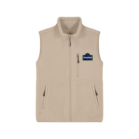 Polaire moumoute sans manche Bienplacé Classic coeur Beige