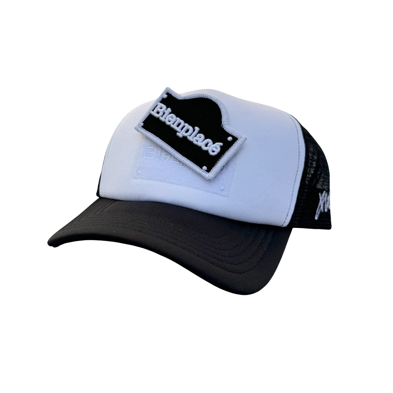 Casquette Trucker Bienplacé logo à Scratch Noire et blanche