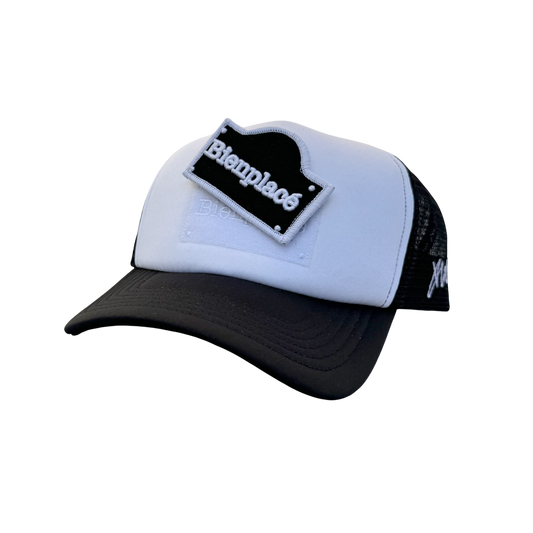 Casquette Trucker Bienplacé logo à Scratch Noire et blanche